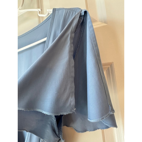 Women's SHEIN Short Sleeve Blue Mini Wrap Dress - Picture 8 of 12